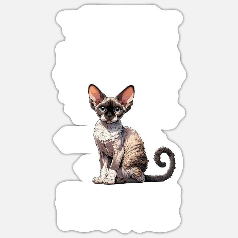 Jésus et mon Devon Rex Sticker taille S (10 x 10 cm)