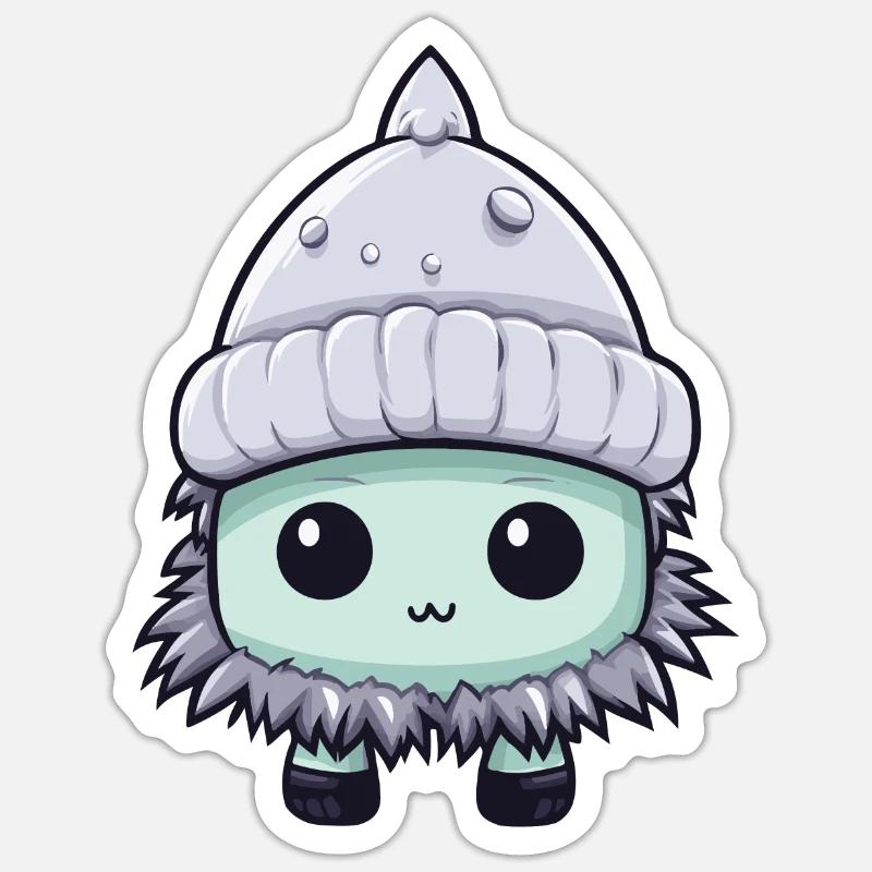 Frostbite Winter Eskimo Comic - Sticker size S (10 x 10 cm) - white matte
