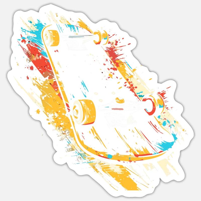 Skateboard Graffiti - Sticker Größe S (10 x 10 cm) - Mattweiß