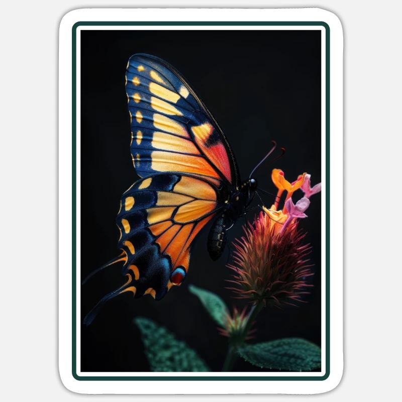papillon papillons papillon papillon - Sticker taille S (10 x 10 cm) - blanc mat