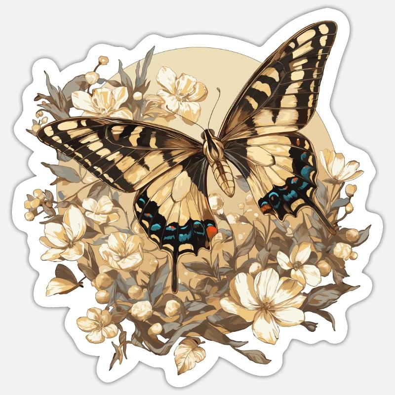 papillon papillons papillon papillon Sticker taille S (10 x 10 cm)
