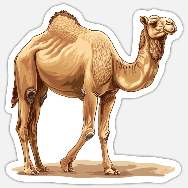 Camel Kamele Kamel - Sticker Größe S (10 x 10 cm) - Mattweiß