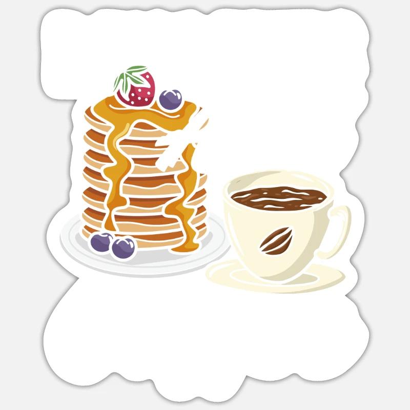 Funny Pancake Lover Gift - Sticker size S (10 x 10 cm) - white matte