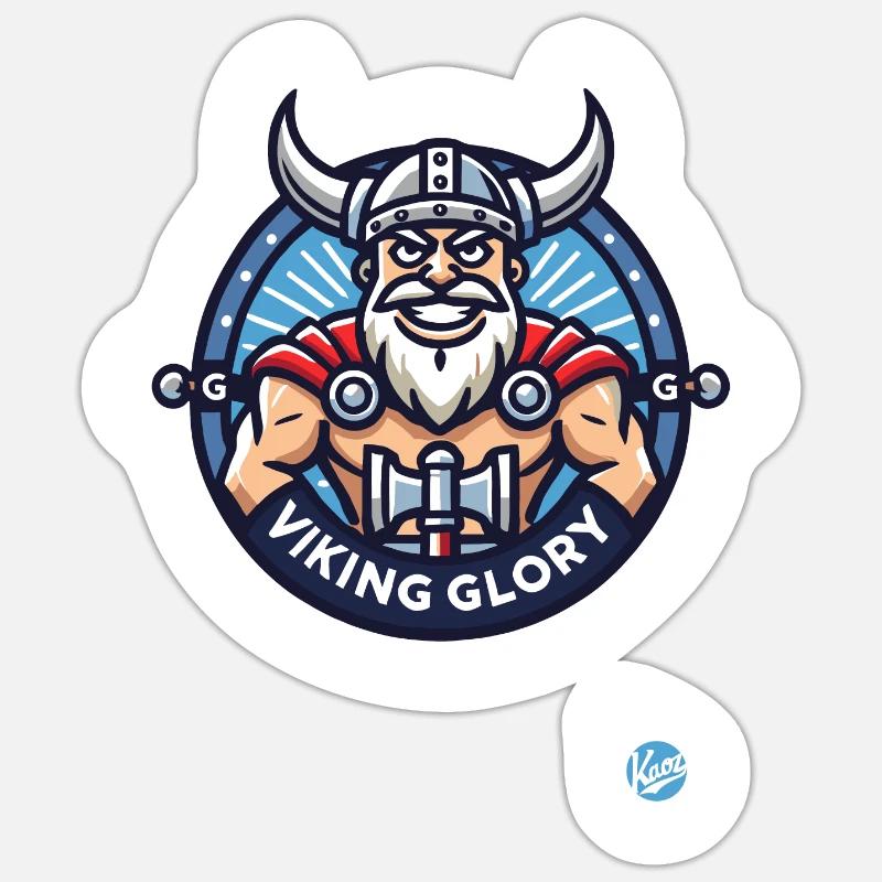 Gloire viking - Sticker taille S (10 x 10 cm) - blanc mat
