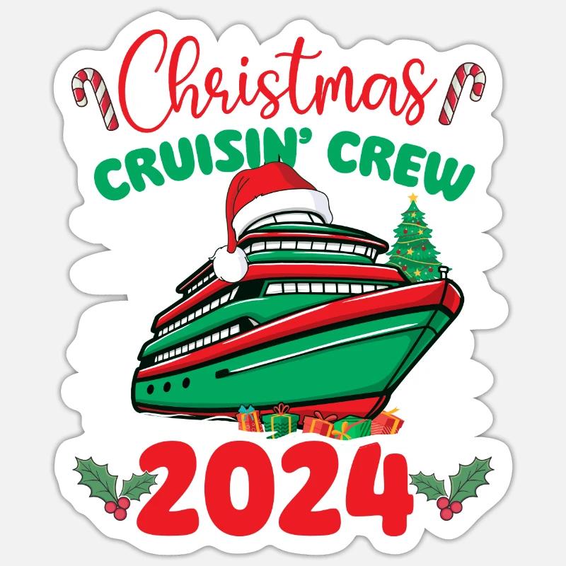 Weihnachtskreuzfahrt Crew 2024 – Weihnachtskreuzfahrt-Vibes Sticker Größe S (10 x 10 cm)