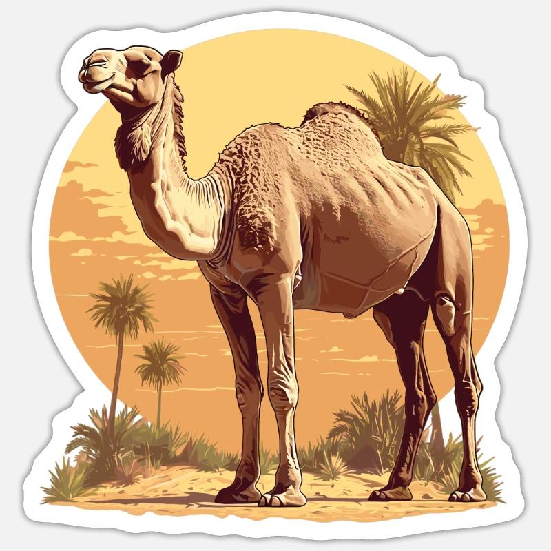 Camel Kamele Kamel - Sticker size S (10 x 10 cm) - white matte
