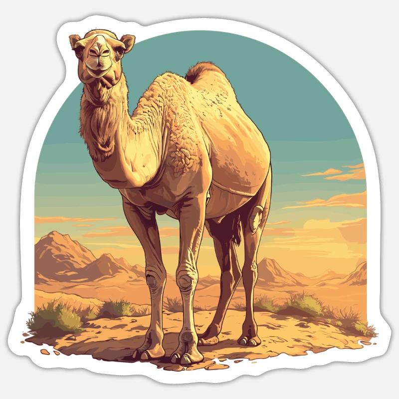 Camel Kamele Kamel - Sticker size S (10 x 10 cm) - white matte