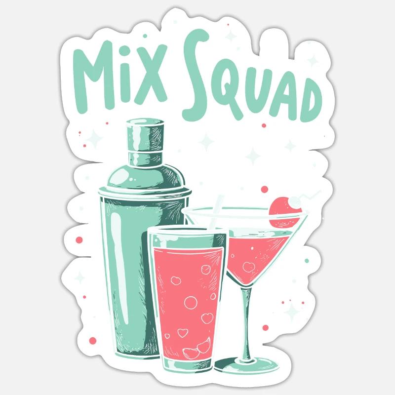 Bartender Bartender Squad - Sticker size S (10 x 10 cm) - white matte