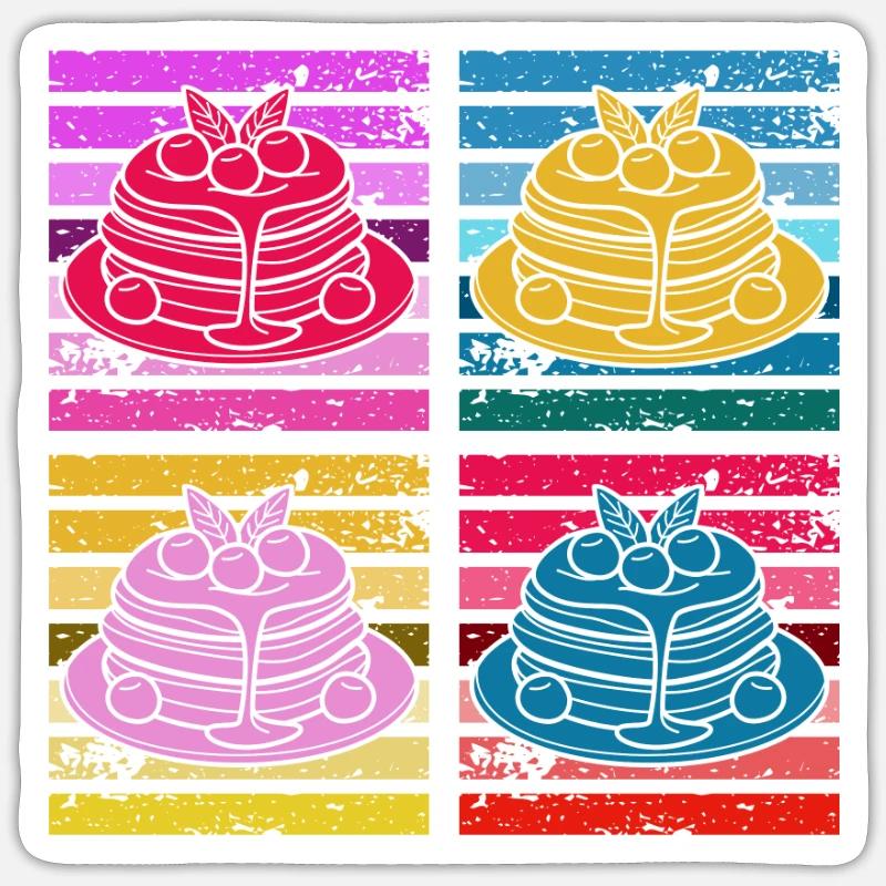 Funny Pancake Lover Gift - Sticker size S (10 x 10 cm) - white matte