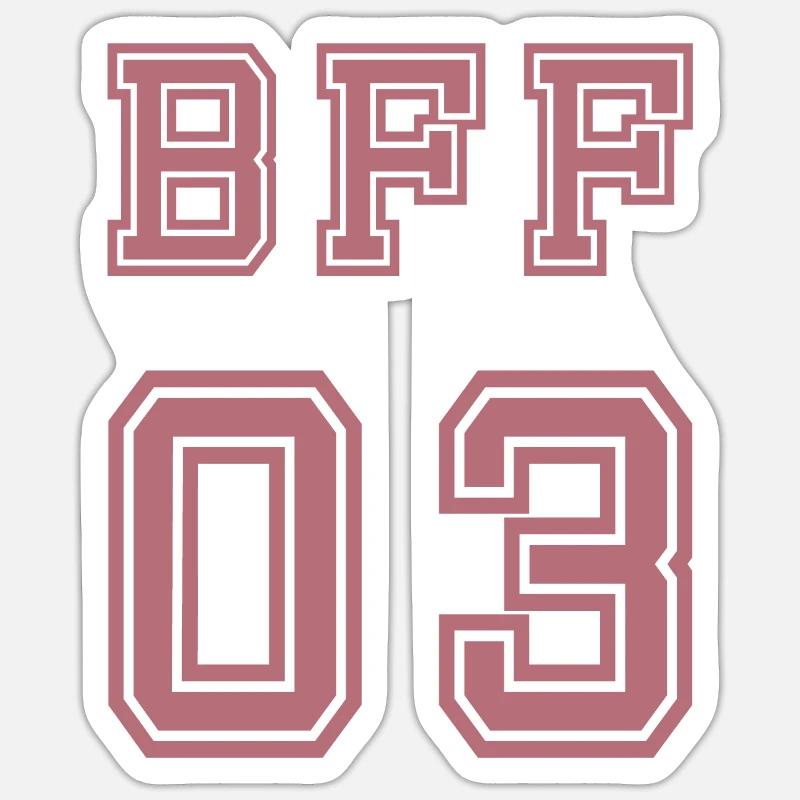 BFF - Sticker taille S (10 x 10 cm) - blanc mat