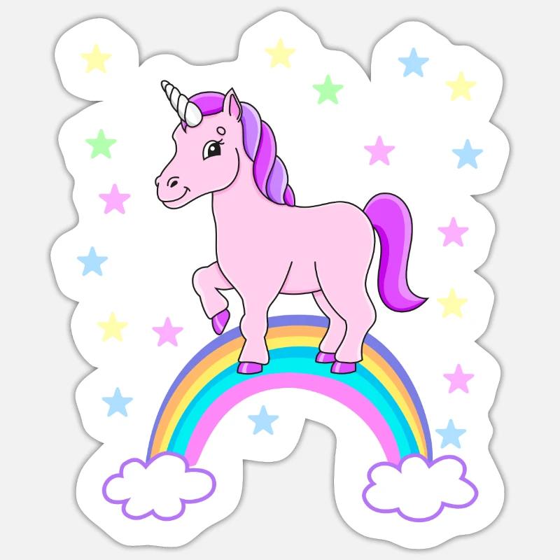 Einhorn Regenbogen Geschenkidee Sticker Größe S (10 x 10 cm)