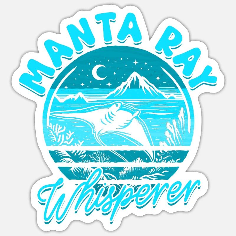 Mantarochen Stechrochen Manta Ray Whisperer Sticker Größe S (10 x 10 cm)