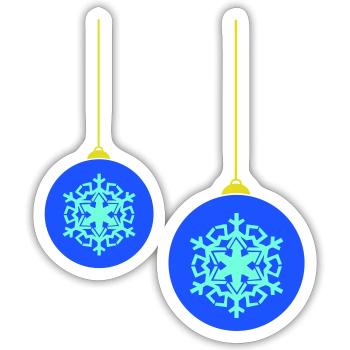 Boules de Noël - Sticker taille S (10 x 10 cm) - blanc mat - Devant