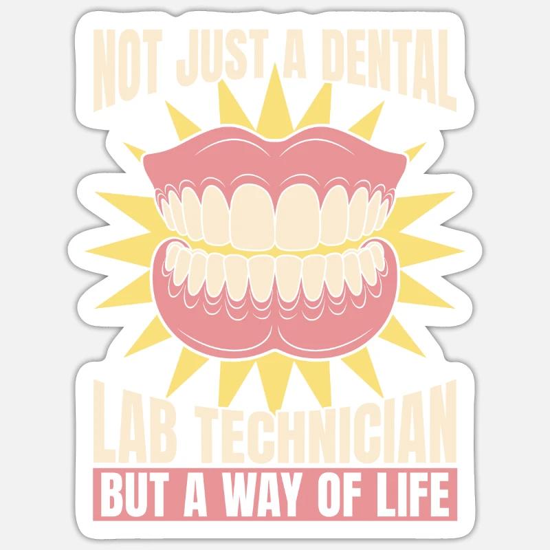 Dental technician - Sticker size S (10 x 10 cm) - white matte