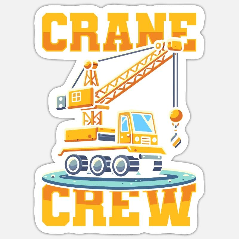 Crane Operator Team Sticker size S (10 x 10 cm)