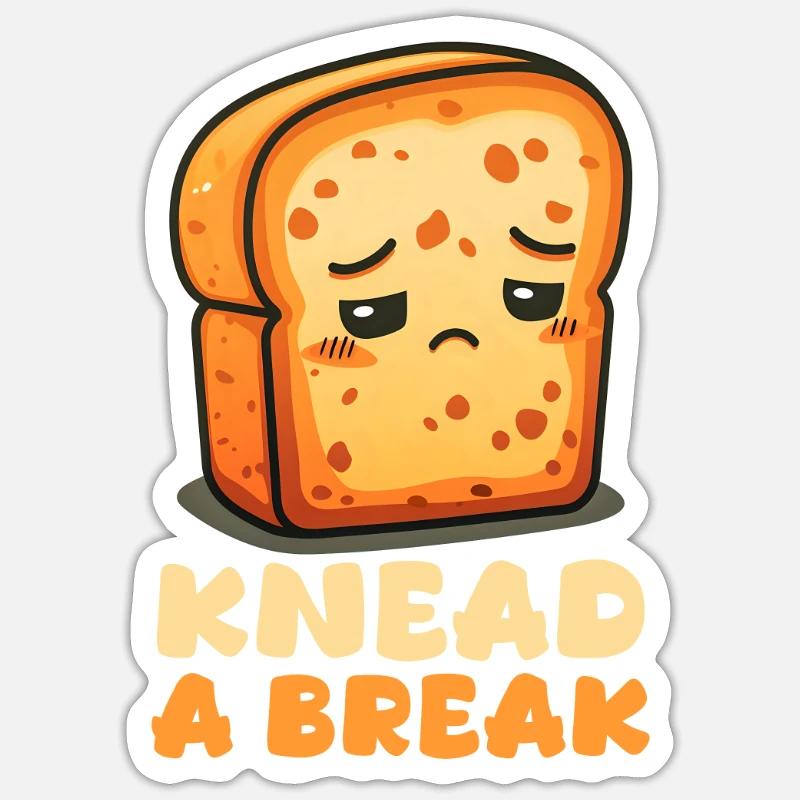 Backen Kneten Eine Pause - Sticker Größe S (10 x 10 cm) - Mattweiß