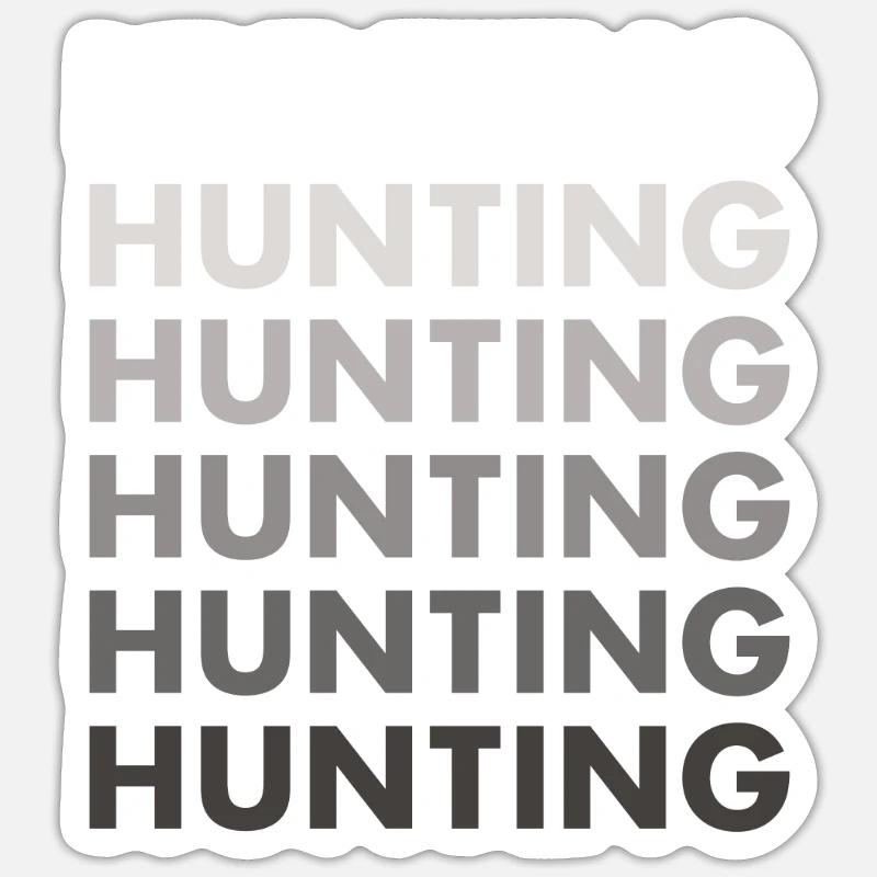 Hunter Hunting - Sticker Größe S (10 x 10 cm) - Mattweiß
