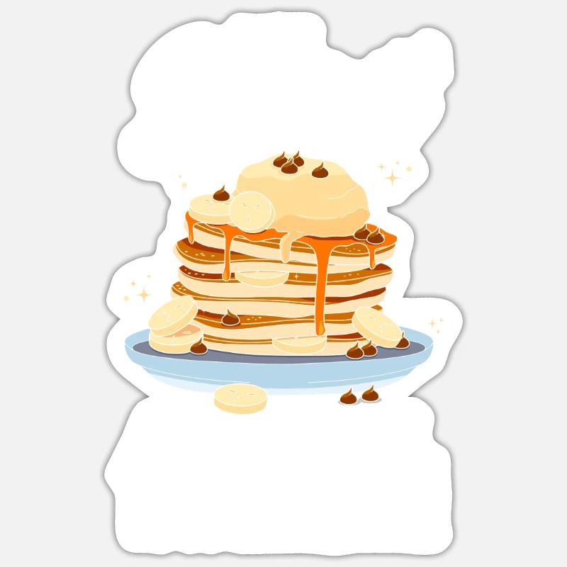 Funny Pancake Lover Gift - Sticker size S (10 x 10 cm) - white matte