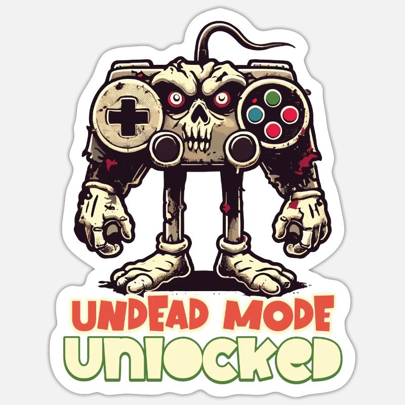 Zombie Gaming Controller: Untoter Modus Sticker Größe S (10 x 10 cm)