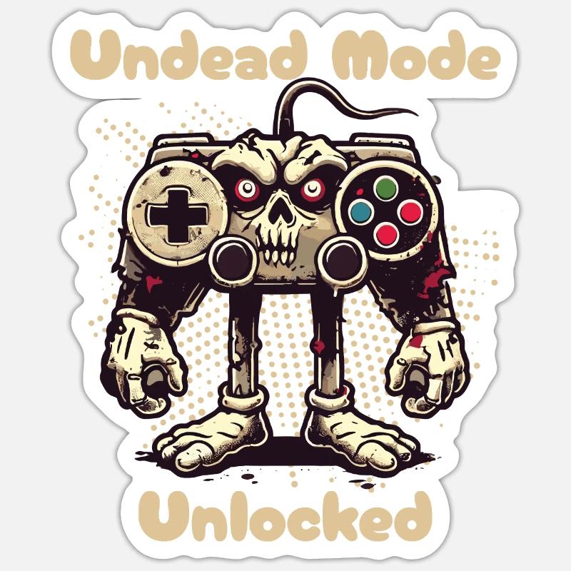 Zombie Gaming Controller Modus Entfesselt Sticker Größe S (10 x 10 cm)