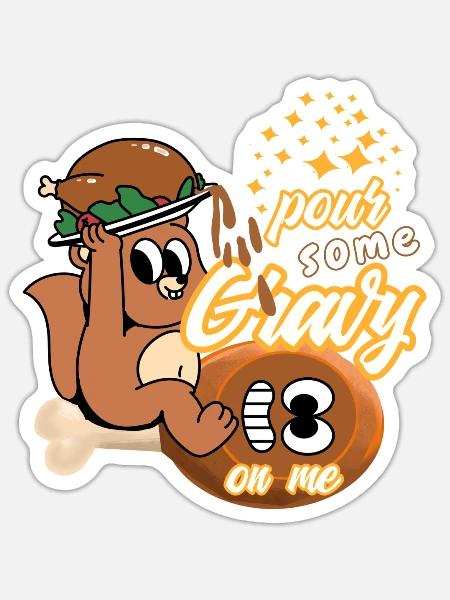 Truthahn Cartoon Party - Sticker Größe S (10 x 10 cm) - Mattweiß