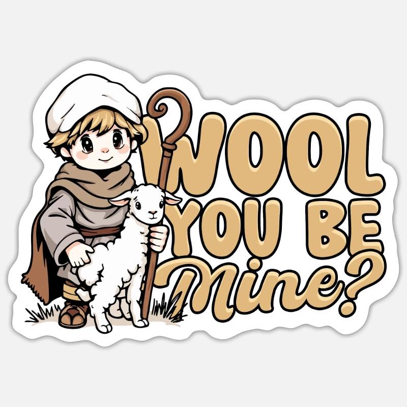 Shepherd Sheep Sheep Shepherd - Sticker size S (10 x 10 cm) - white matte