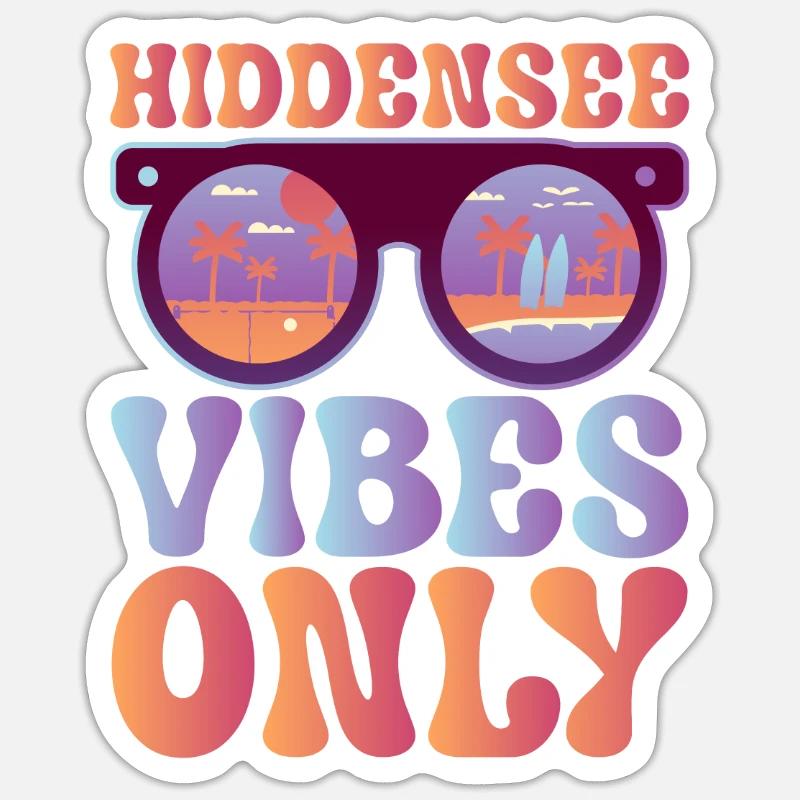 Bonne ambiance sur Hiddensee - Sticker taille S (10 x 10 cm) - blanc mat