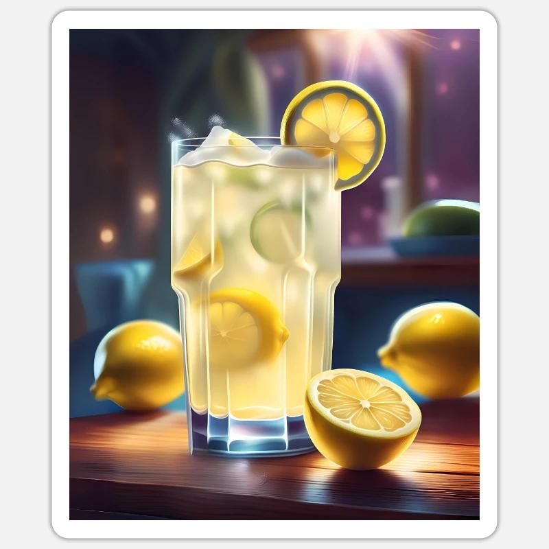 Jus de citron aigre - Sticker taille S (10 x 10 cm) - blanc mat