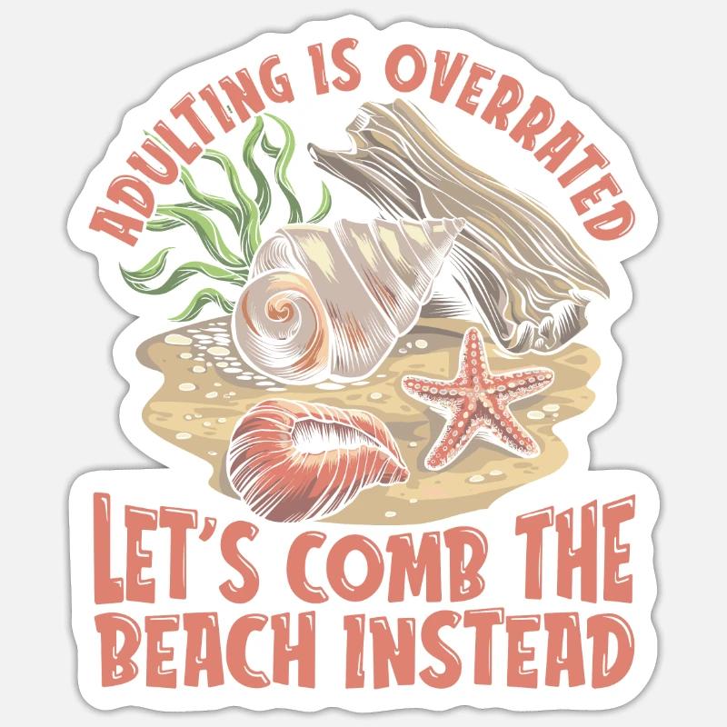 Beach combing Sticker size S (10 x 10 cm)