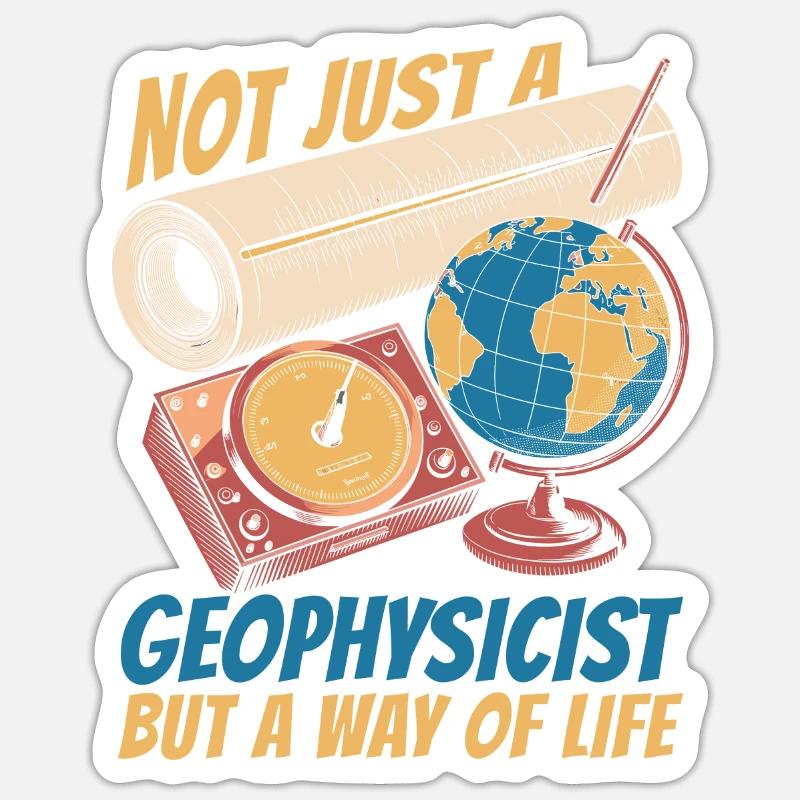 Géophysicien - Sticker taille S (10 x 10 cm) - blanc mat