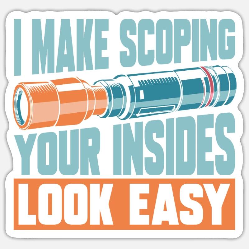 Endoscopy Technician - Sticker size S (10 x 10 cm) - white matte