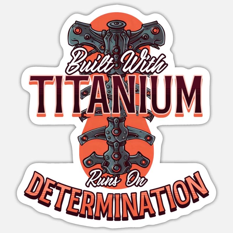 Back Surgery Built Titanium Runs Determination Sticker size S (10 x 10 cm)