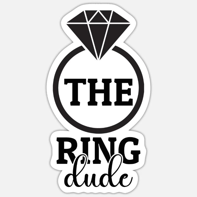 Ring Dude Ringträger Hochzeit Trauung Ehering Sticker Größe S (10 x 10 cm)