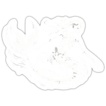 Squelette Sirène Art Mystique - Sticker taille S (10 x 10 cm) - blanc mat - Devant