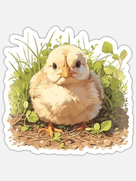 Rooster Hähne Hahn - Sticker Größe S (10 x 10 cm) - Mattweiß