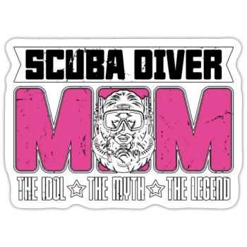Scuba Diver Mom The Idol The Myth Loves Snorkeling - Sticker size S (10 x 10 cm) - white matte - Front
