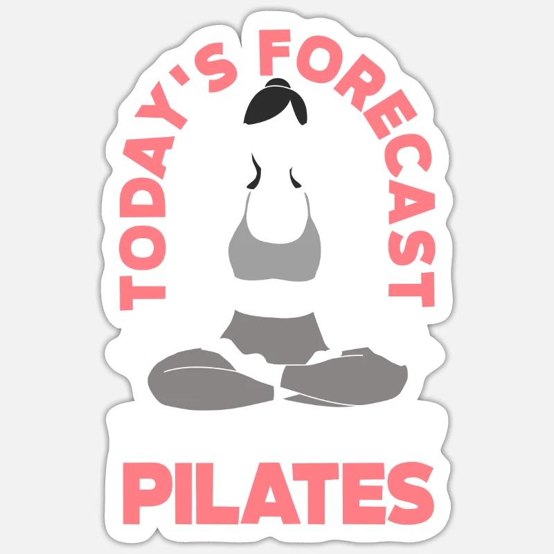 Heutige Vorhersage 100% Pilates - Sticker Größe S (10 x 10 cm) - Mattweiß