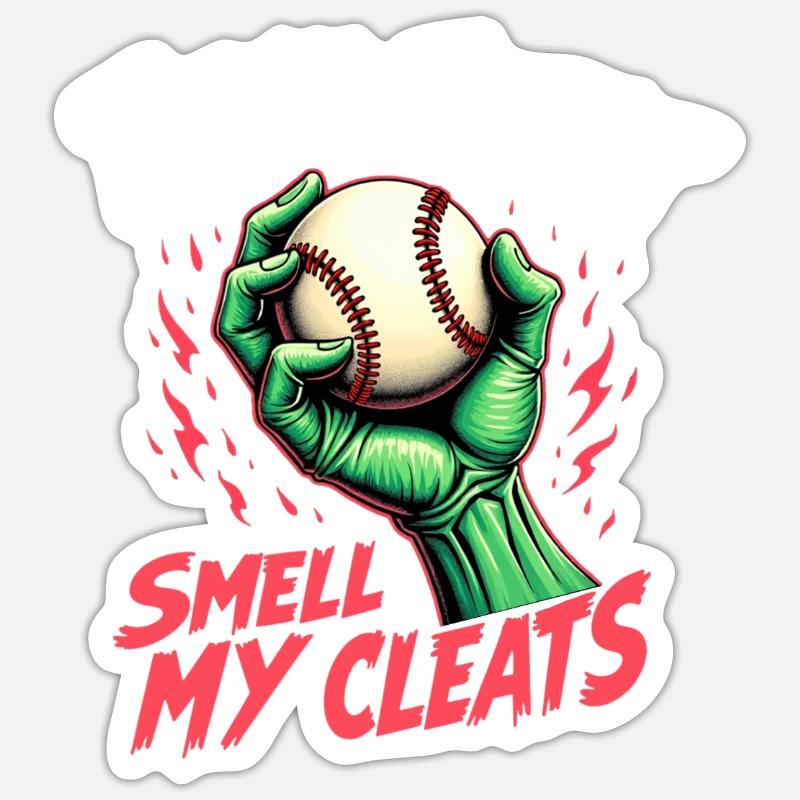 Süßes oder Saures, rieche meine Stollen, Baseball- Sticker Größe S (10 x 10 cm)