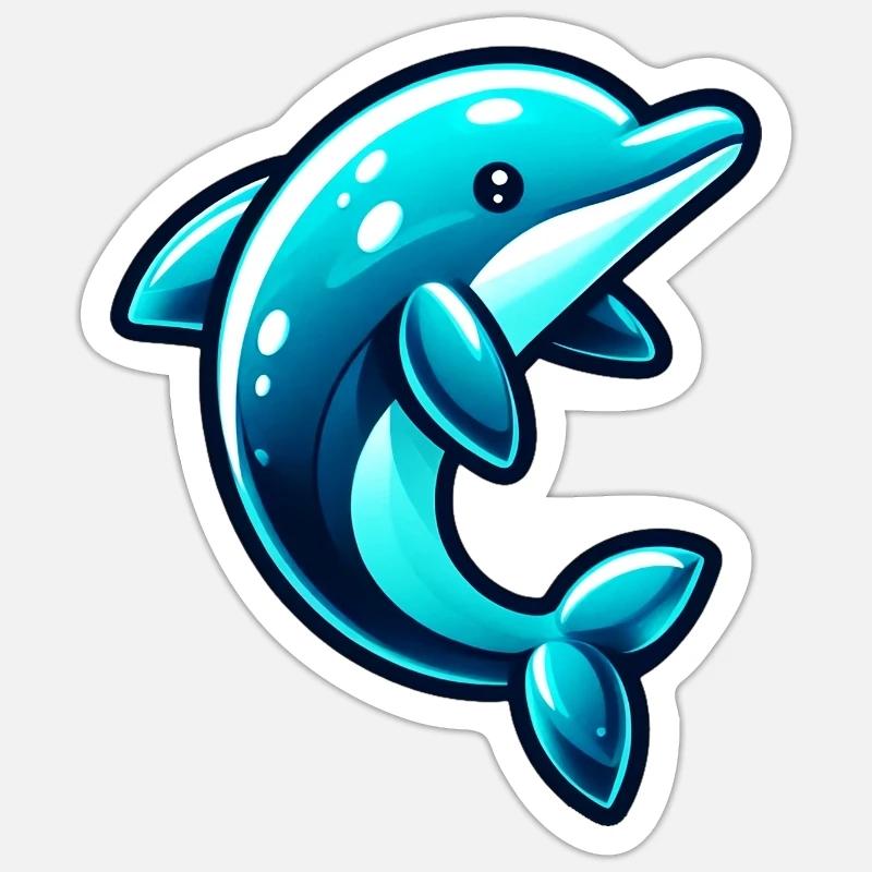Dolphin - Sticker size S (10 x 10 cm) - white matte