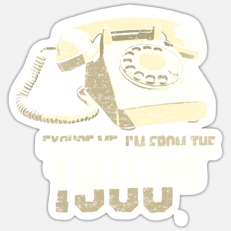 Telefon Wählscheibe Spruch lustig Geschenk Idee - Sticker Größe S (10 x 10 cm) - Mattweiß