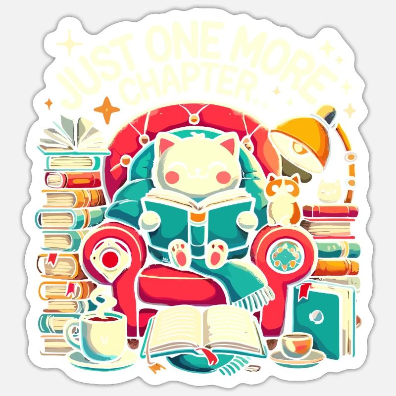 Nur noch ein Kapitel - Sticker Größe S (10 x 10 cm) - Mattweiß