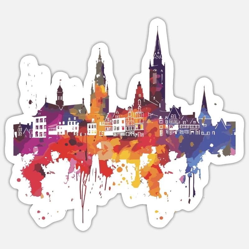 Deventer - Sticker size S (10 x 10 cm) - white matte