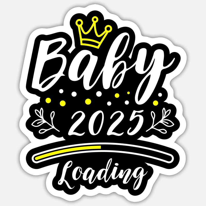 Baby 2025 Loading Spruch Sticker Größe S (10 x 10 cm)