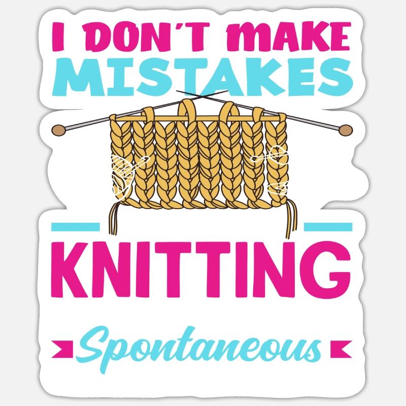 Knitting Spontaneous Creative Choices - Sticker size S (10 x 10 cm) - white matte