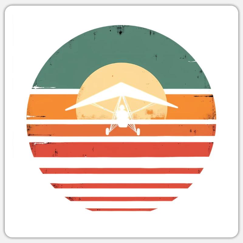Oldtimer Hängegleiter - Sticker Größe S (10 x 10 cm) - Mattweiß