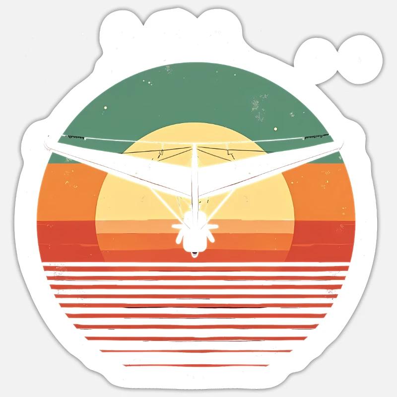 Oldtimer Hängegleiter Sticker Größe S (10 x 10 cm)