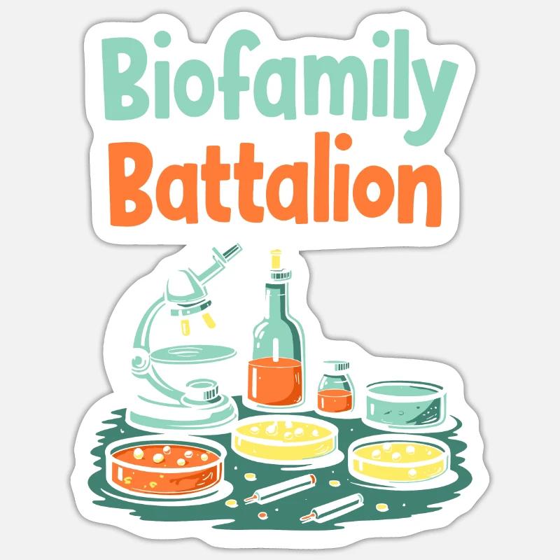 Equipe de biophysiciens - Sticker taille S (10 x 10 cm) - blanc mat