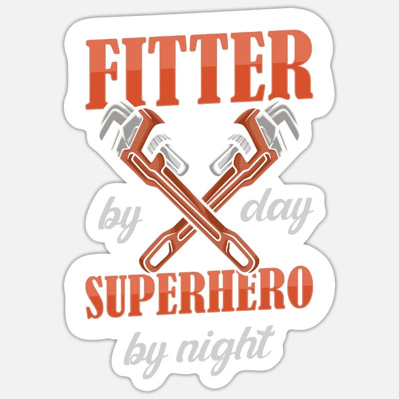Monteur - Sticker Größe S (10 x 10 cm) - Mattweiß