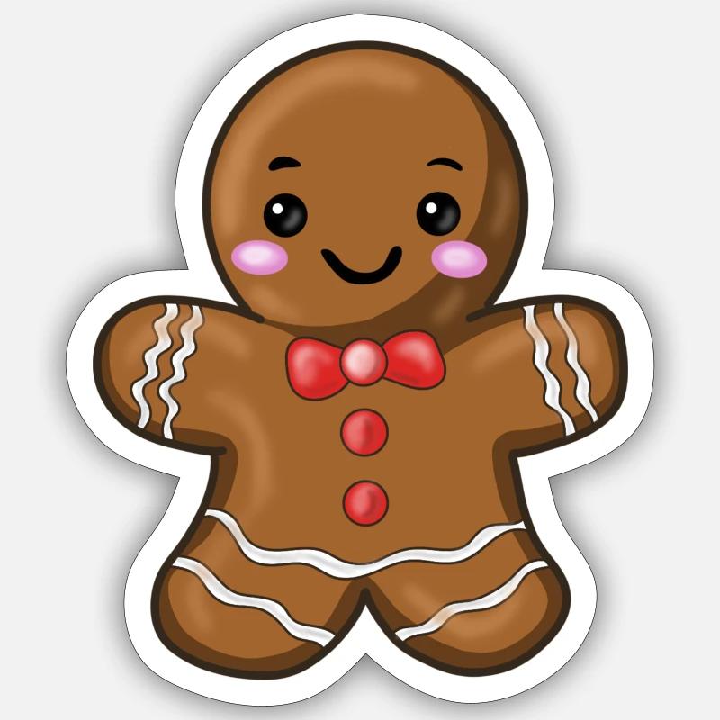 Lebkuchenfigur - Sticker Größe S (10 x 10 cm) - Mattweiß