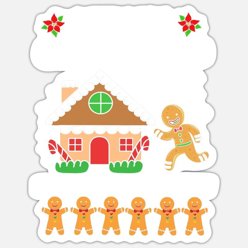 Gingerbread Man Gingerbread Heart Gingerbread Snacking - Sticker size S (10 x 10 cm) - white matte